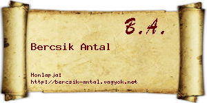 Bercsik Antal névjegykártya